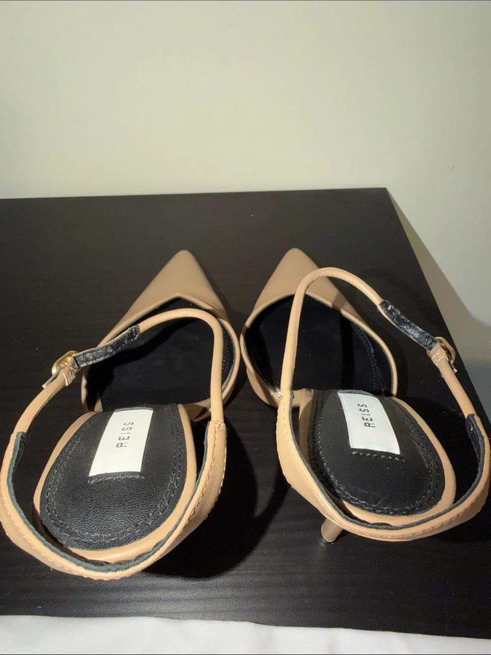 Reiss Tan Pointed-Toe Slingback Heels size 38